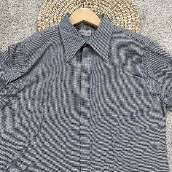 Versace Classic Men’s Button Up Shirt Longsleeve Sharkskin Print Geometric M - Picture 3 of 15